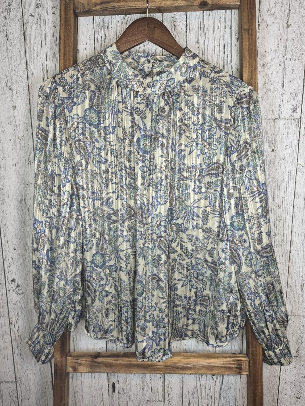 Ophelia Roe Women's Sz 1X Pullover w/Button Keyhole Closure, Long Sleeve Blouse